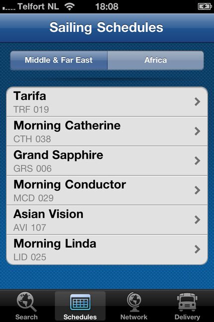 Screenshot of NMT Shipping