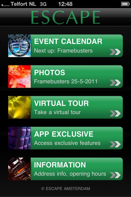 Screenshot of Escape Club Amsterdam